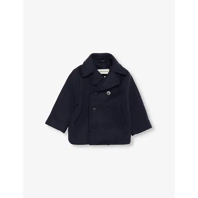 H&m Adorables Kids' Ymitch Double-breasted Wool-blend Coat 6 Months - 3 Year In Blue Dark