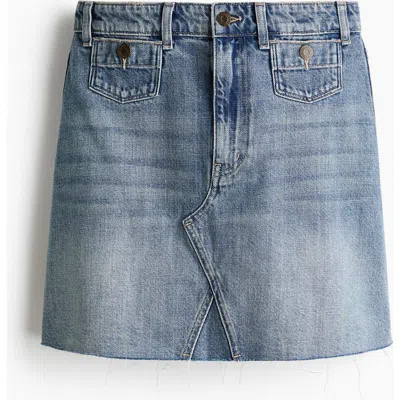 H&m A-line Denim Skirt In Blue