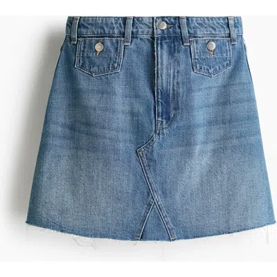 H&m A-line Denim Skirt In Blue