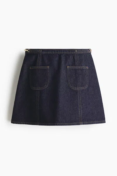 H&m A-line Denim Skirt In Blue