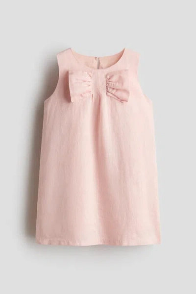 H&m Kids'  A-line Linen Dress In Pink