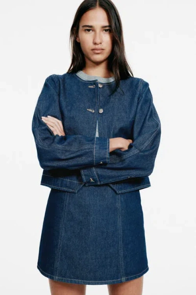 H&m A-line Mini Skirt In Blue
