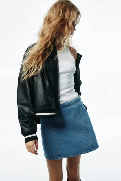 H&m A-line Mini Skirt In Blue