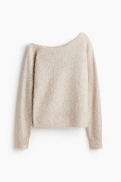 H&m Alpaca-blend One-shoulder Jumper In Neutral