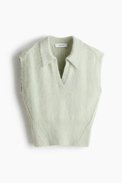 H&m Alpaca-blend Sweater Vest In Green