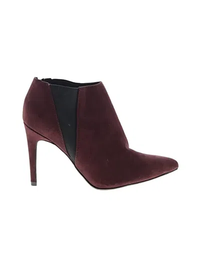 Pre-owned H&m Ankle Boots In Burgundy
