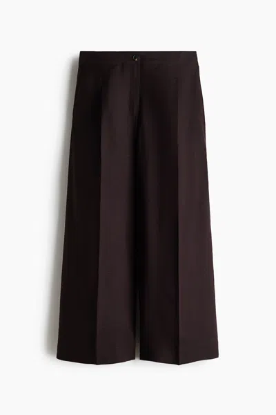 H&m Ankle-length Linen-blend Pants In Purple