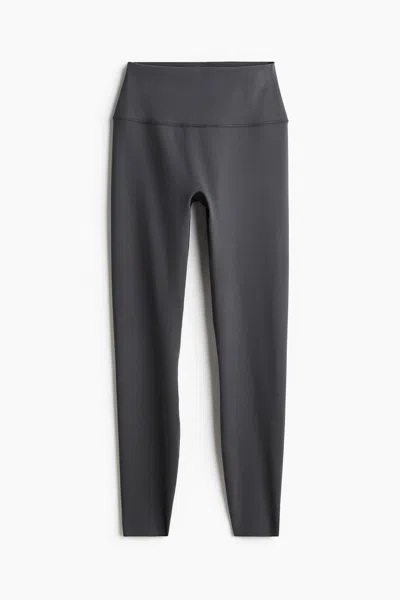 H&m Ankle-length Sports Leggings With Softmove In Gray