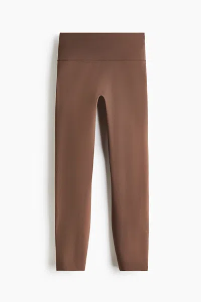 H&m Ankle-length Sports Leggings With Softmove In Brown