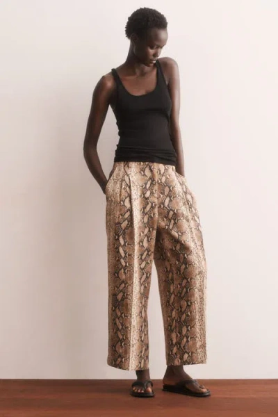 H&m Ankle-length Twill Trousers In Brown