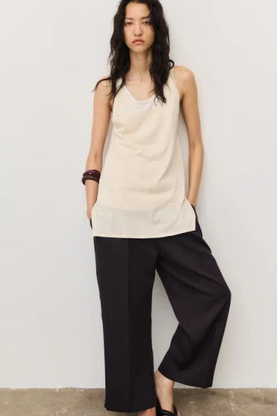 H&m Ankle-length Twill Trousers In Brown