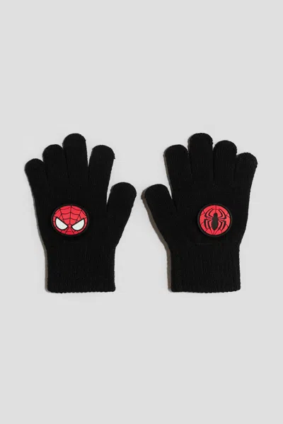 H&m Kids' Appliquéd Gloves In Black