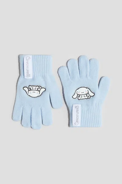 H&m Kids' Appliquéd Gloves In Light Blue/cinnamoroll