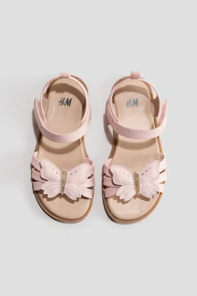 H&m Kids'  Appliquéd Sandals In Pink
