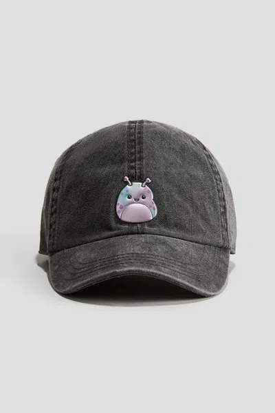 H&m Kids' Appliquéd Twill Cap In Black