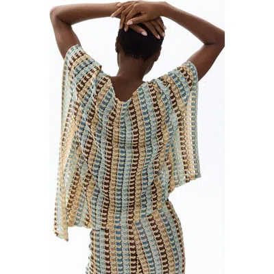 H&m Asymmetric Cape Top In Multi