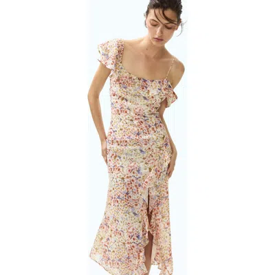 H&m Asymmetric Open-shoulder Dress In Neutral