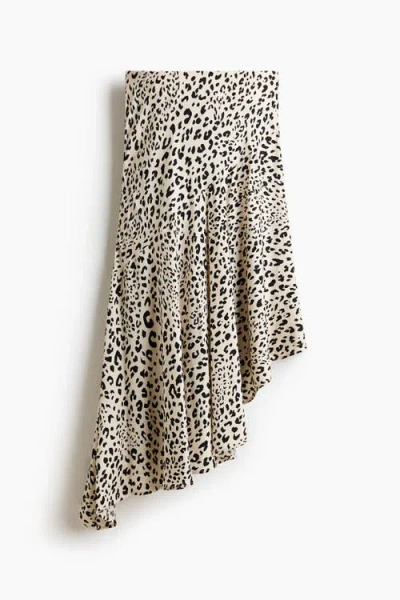 H&m Asymmetric Viscose Skirt In Multi