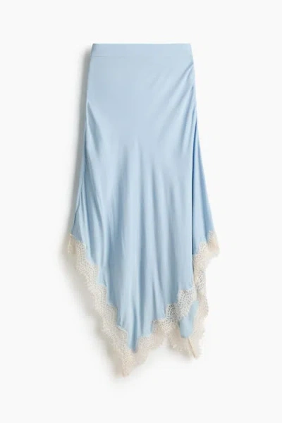H&m Asymmetric Viscose Skirt In Blue