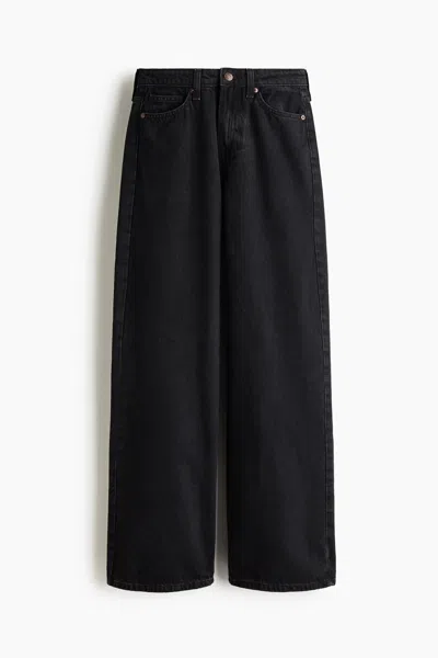 H&m Ava Ultra High Rise Wide Leg Jeans In Black