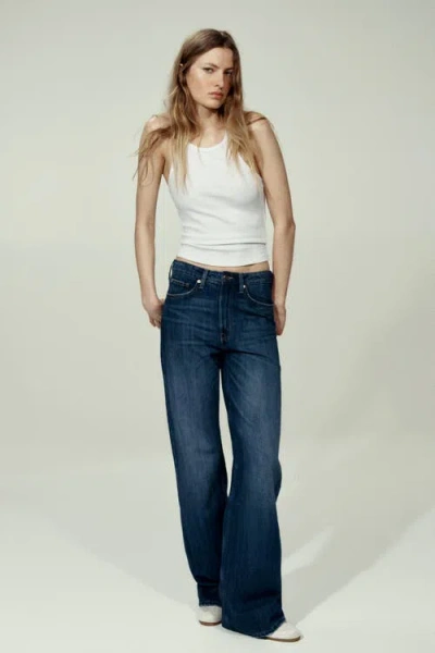 H&m Ava Ultra High Rise Wide Leg Jeans In Blue