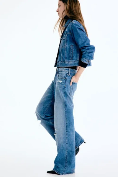 H&m Ava Ultra High Rise Wide Leg Jeans In Blue
