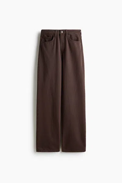 H&m Ava Ultra High Rise Wide Leg Jeans In Brown