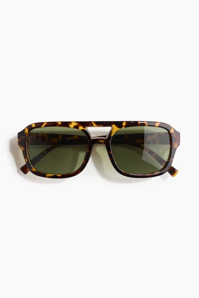 H&m Aviator-style Sunglasses In Brown/tortoiseshell Pattern