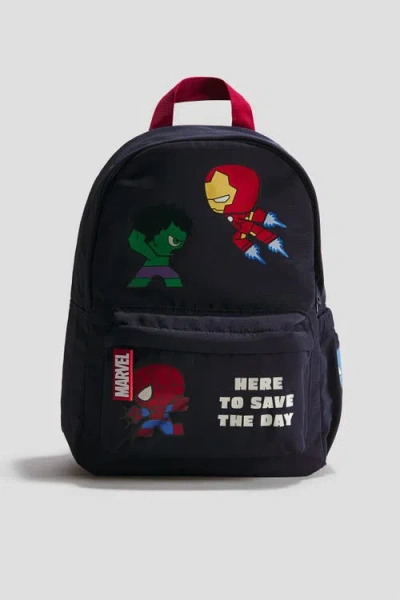 H&m Kids'  Backpack With Motif In Navy Blue/spidey