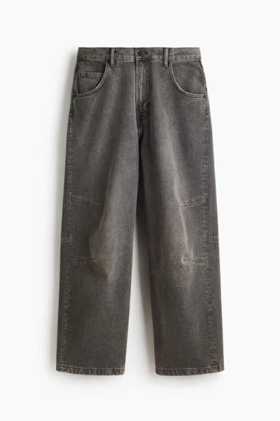 H&m Baggy Darted Jeans In Gray
