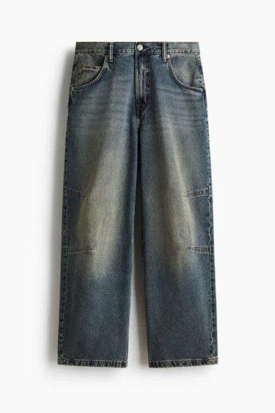 H&m Baggy Darted Jeans In Blue