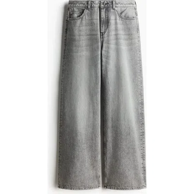 H&m Baggy Regular Waist Jeans In Gray