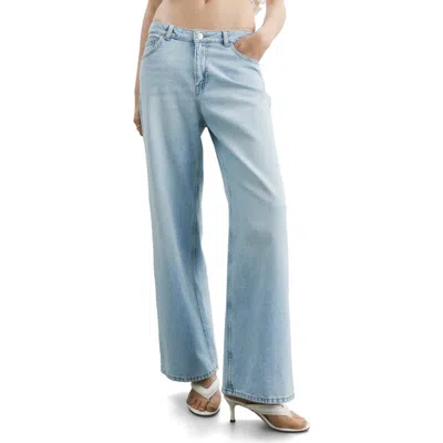 H&m Baggy Regular Waist Jeans In Blue