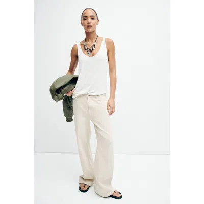 H&m Baggy Regular Waist Jeans In Neutral