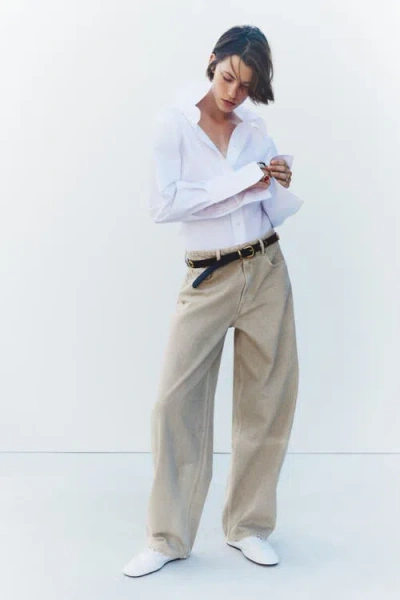 H&m Baggy Regular-waist Barrel Jeans In Multi