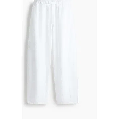 H&m Balloon Cargo Trousers In White