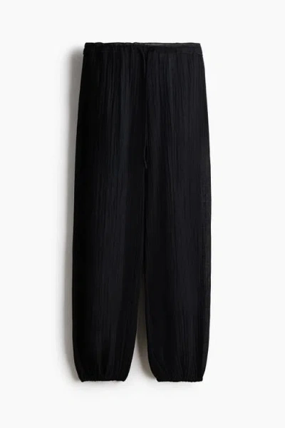 H&m Balloon Drawstring Trousers In Black