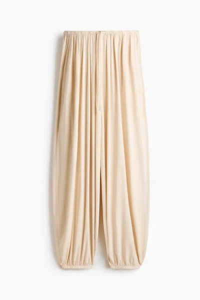 H&m Balloon Drawstring Trousers In Neutral