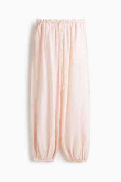 H&m Balloon Drawstring Trousers In Pink