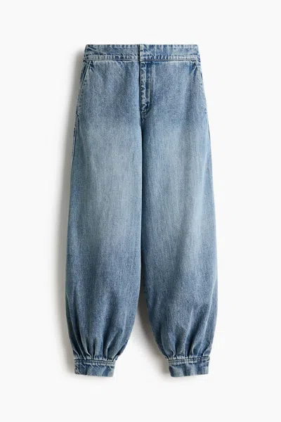 H&m Balloon-leg Denim Pants In Light Denim Blue