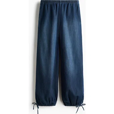 H&m Balloon-leg Denim Trousers In Blue