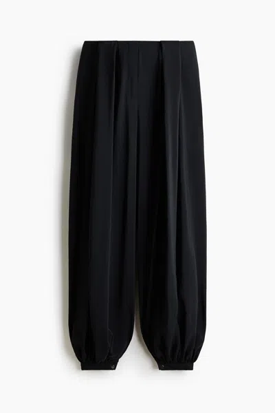 H&m Balloon-leg Modal Pants In Black