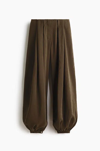 H&m Balloon-leg Modal Pants In Brown