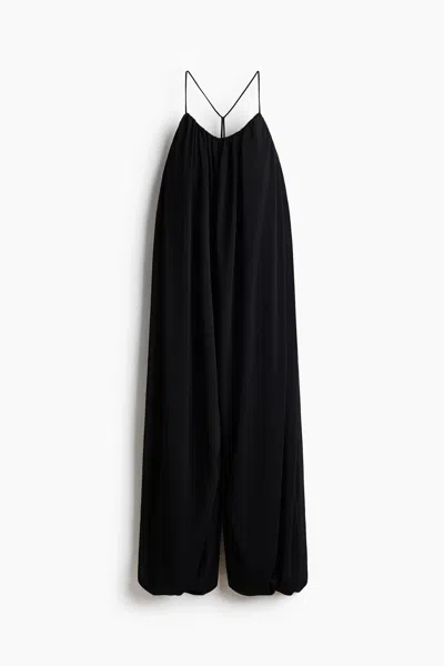 H&m Balloon-leg Strappy Jumpsuit In Black
