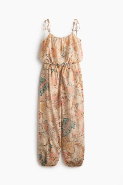 H&m Balloon-leg Tie-strap Jumpsuit In Pink