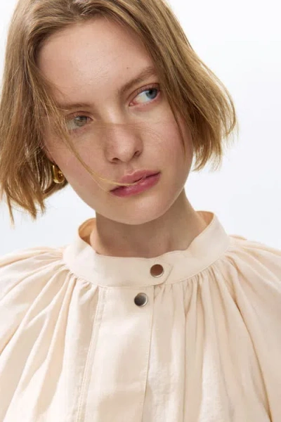 H&m Balloon-sleeved Modal Jacket In Neutral
