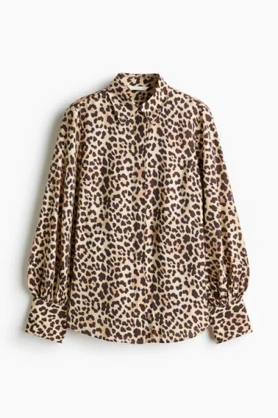 H&m Balloon-sleeved Shirt In Multi