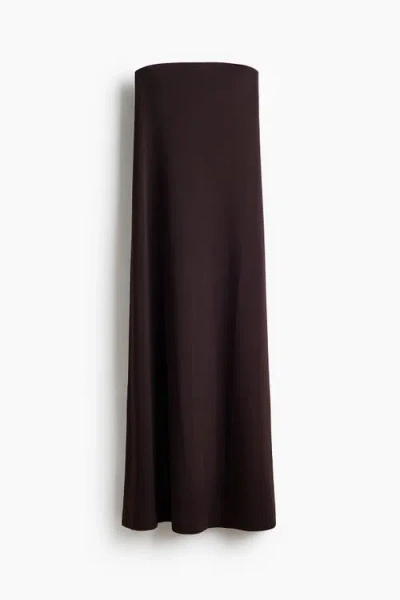 H&m Bandeau Maxi Dress In Brown