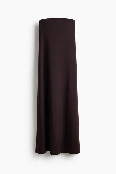 H&m Bandeau Maxi Dress In Dark Brown