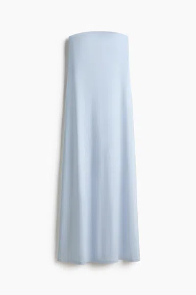 H&m Bandeau Maxi Dress In Light Blue